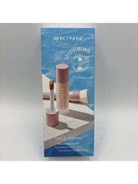 SKINN Unfiltered Foundation Concealer With Brush Firm Flawless New